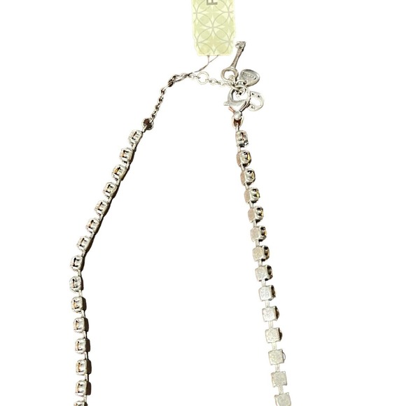 Fossil Nice Ice Necklace Silver Chain with Clear Rhinestone Crystals Elegant NWT - Picture 6 of 8